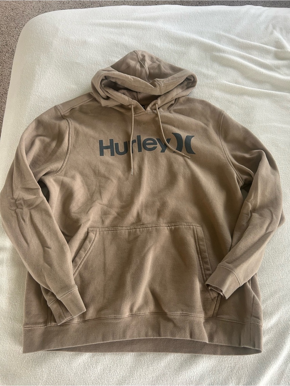 Hurley Taupe Pullover Hoodie with Black Logo
